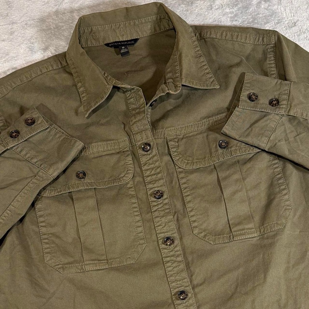Vintage Banana Republic Utility Button-Up Shirt | Olive | M